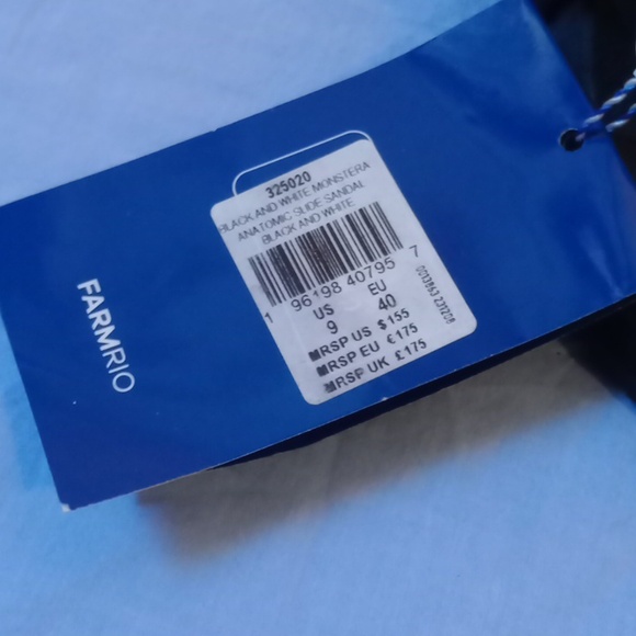 FARM Rio Black and Cream Tropical Sandals, Size 9 - Picture 3 of 6